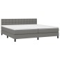 vidaXL Letto a Molle Materasso e LED Grigio Scuro 200x200cm in Tessuto vidaXL Letto a Molle Materasso e LED Grigio Scuro 200x200cm in Tessuto