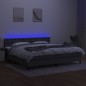 vidaXL Letto a Molle Materasso e LED Grigio Scuro 200x200cm in Tessuto vidaXL Letto a Molle Materasso e LED Grigio Scuro 200x200cm in Tessuto