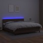 vidaXL Giroletto Molle con Materasso e LED Marrone 180x200 cm vidaXL Giroletto Molle con Materasso e LED Marrone 180x200 cm
