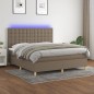 vidaXL Letto a Molle con Materasso e LED Tortora 160x200 cm in Tessuto vidaXL Letto a Molle con Materasso e LED Tortora 160x200 cm in Tessuto