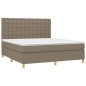 vidaXL Letto a Molle con Materasso e LED Tortora 160x200 cm in Tessuto vidaXL Letto a Molle con Materasso e LED Tortora 160x200 cm in Tessuto