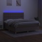 vidaXL Letto a Molle con Materasso e LED Tortora 160x200 cm in Tessuto vidaXL Letto a Molle con Materasso e LED Tortora 160x200 cm in Tessuto