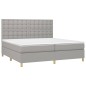 vidaXL Letto a Molle Materasso e LED Grigio Chiaro 200x200 cm Tessuto vidaXL Letto a Molle Materasso e LED Grigio Chiaro 200x200 cm Tessuto