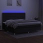 vidaXL Letto a Molle Materasso e LED Nero 200x200cm in Tessuto vidaXL Letto a Molle Materasso e LED Nero 200x200cm in Tessuto