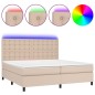 vidaXL Giroletto Molle Materasso e LED Cappuccino 200x200cm Similpelle vidaXL Giroletto Molle Materasso e LED Cappuccino 200x200cm Similpelle