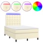 vidaXL Giroletto Molle con Materasso e LED Crema 120x200cm Similpelle