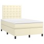 vidaXL Giroletto Molle con Materasso e LED Crema 120x200cm Similpelle
