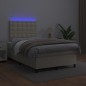 vidaXL Giroletto Molle con Materasso e LED Crema 120x200cm Similpelle