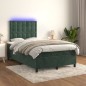 vidaXL Letto a Molle con Materasso e LED Verde Scuro 120x200cm Velluto vidaXL Letto a Molle con Materasso e LED Verde Scuro 120x200cm Velluto
