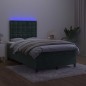 vidaXL Letto a Molle con Materasso e LED Verde Scuro 120x200cm Velluto vidaXL Letto a Molle con Materasso e LED Verde Scuro 120x200cm Velluto