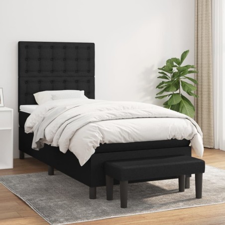 vidaXL Giroletto a Molle con Materasso Nero 80x200 cm inTessuto