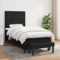 vidaXL Giroletto a Molle con Materasso Nero 80x200 cm inTessuto