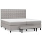 vidaXL Giroletto a Molle con Materasso Grigio Chiaro 200x200cm Tessuto