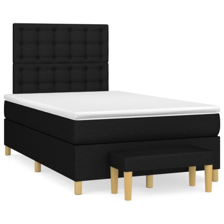 vidaXL Giroletto a Molle con Materasso Nero 120x200 cm in Tessuto
