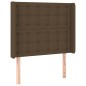 vidaXL Letto a Molle Materasso e LED Marrone Scuro 100x200 cm Tessuto vidaXL Letto a Molle Materasso e LED Marrone Scuro 100x200 cm Tessuto