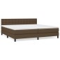 vidaXL Giroletto a Molle con Materasso Marrone Scuro 200x200cm Tessuto
