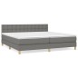 vidaXL Giroletto a Molle con Materasso Grigio Scuro 200x200 cm Tessuto