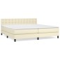 vidaXL Giroletto a Molle con Materasso Crema 200x200 cm in Similpelle