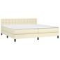 vidaXL Giroletto a Molle con Materasso Crema 200x200 cm in Similpelle