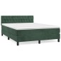 vidaXL Giroletto a Molle con Materasso Verde Scuro 140x190 cm Velluto