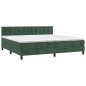 vidaXL Giroletto a Molle con Materasso Verde Scuro 200x200 cm Velluto