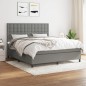 vidaXL Giroletto a Molle con Materasso Grigio Scuro 160x200 cm Tessuto