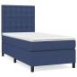 vidaXL Giroletto a Molle con Materasso Blu 80x200 cm inTessuto