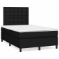vidaXL Giroletto a Molle con Materasso Nero 120x200 cm in Tessuto