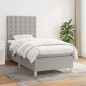 vidaXL Giroletto a Molle con Materasso Grigio Chiaro 80x200 cm Tessuto