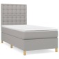 vidaXL Giroletto a Molle con Materasso Grigio Chiaro 80x200 cm Tessuto