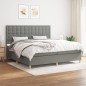 vidaXL Giroletto a Molle con Materasso Grigio Scuro 200x200 cm Tessuto