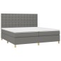 vidaXL Giroletto a Molle con Materasso Grigio Scuro 200x200 cm Tessuto