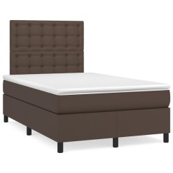 vidaXL Giroletto a Molle con Materasso Marrone 120x200cm in Similpelle