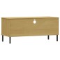 Mobile TV con Gambe Metallo Marrone Legno Massello di Pino OSLO Mobile TV con Gambe Metallo Marrone Legno Massello di Pino OSLO