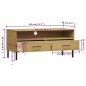 Mobile TV con Gambe Metallo Marrone Legno Massello di Pino OSLO Mobile TV con Gambe Metallo Marrone Legno Massello di Pino OSLO