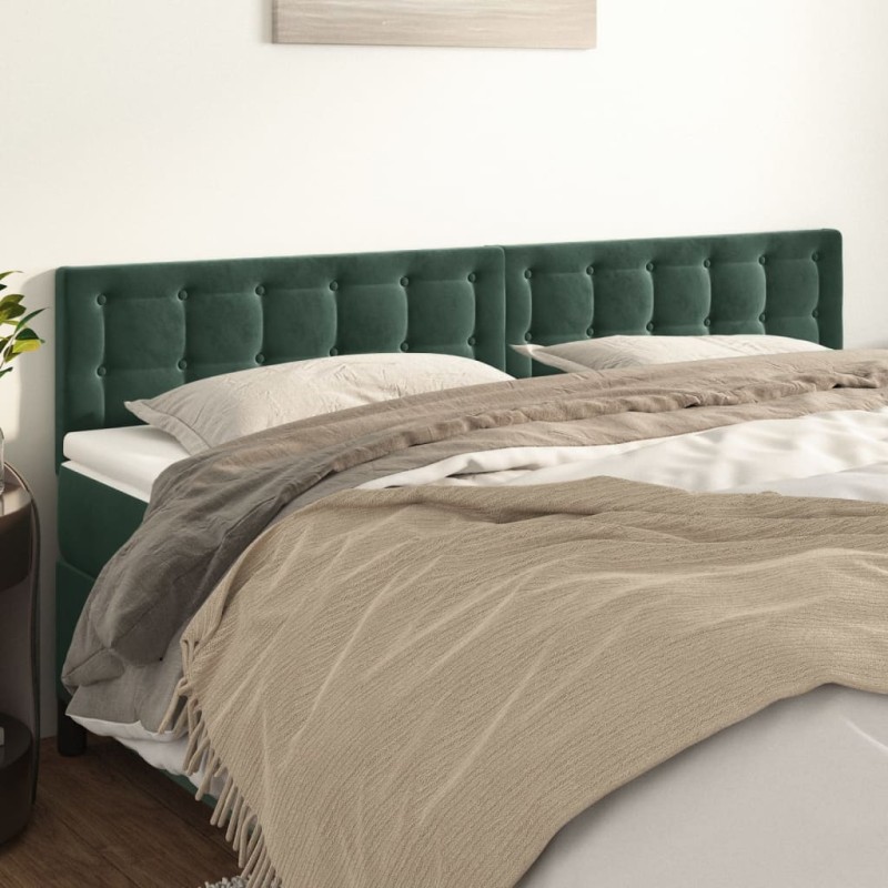 vidaXL Testiera 2 pz Verde scuro 90x5x78/88 cm in Velluto vidaXL Testiera 2 pz Verde scuro 90x5x78/88 cm in Velluto