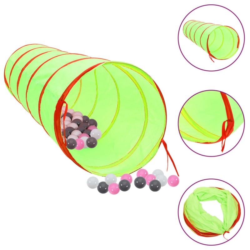 vidaXL Tunnel da Gioco per Bambini 250 Palline Verde 175 cm Poliestere vidaXL Tunnel da Gioco per Bambini 250 Palline Verde 175 cm Poliestere