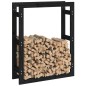 Portalegna Nero 80x25x100 cm in Legno Massello di Pino Portalegna Nero 80x25x100 cm in Legno Massello di Pino