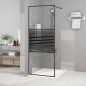 vidaXL Parete Doccia Walk in Nera 80x195 cm in Vetro Trasparente ESG vidaXL Parete Doccia Walk in Nera 80x195 cm in Vetro Trasparente ESG