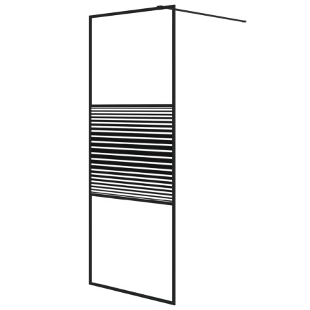 vidaXL Parete Doccia Walk in Nera 80x195 cm in Vetro Trasparente ESG