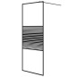 vidaXL Parete Doccia Walk in Nera 80x195 cm in Vetro Trasparente ESG vidaXL Parete Doccia Walk in Nera 80x195 cm in Vetro Trasparente ESG