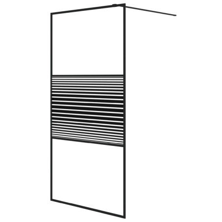 vidaXL Parete Doccia Walk in Nero 100x195 cm Vetro Trasparente ESG