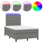 vidaXL Letto a Molle Materasso e LED Grigio Scuro 120x200cm in Tessuto vidaXL Letto a Molle Materasso e LED Grigio Scuro 120x200cm in Tessuto