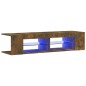 vidaXL Mobile Porta TV con Luci LED Rovere Fumo 135x39x30 cm vidaXL Mobile Porta TV con Luci LED Rovere Fumo 135x39x30 cm