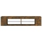 vidaXL Mobile Porta TV con Luci LED Rovere Fumo 135x39x30 cm vidaXL Mobile Porta TV con Luci LED Rovere Fumo 135x39x30 cm