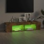 vidaXL Mobile Porta TV con Luci LED Rovere Fumo 135x39x30 cm vidaXL Mobile Porta TV con Luci LED Rovere Fumo 135x39x30 cm