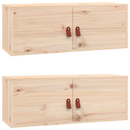 Pensili 2 pz 80x30x30 cm in Legno Massello di Pino