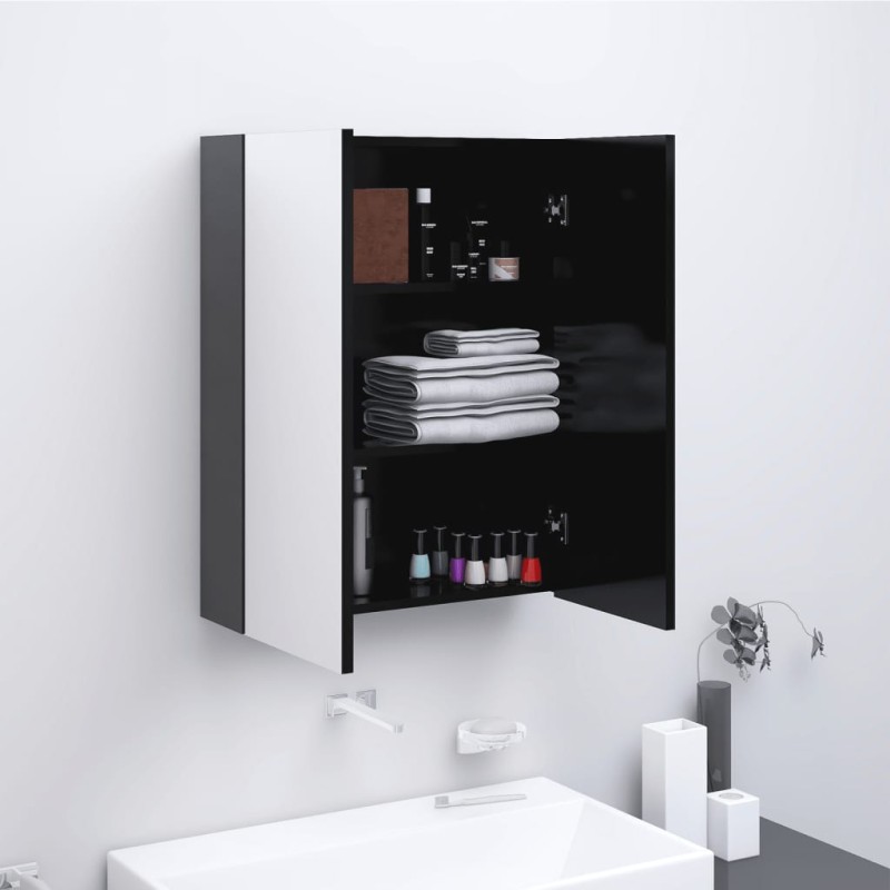 vidaXL Armadietto a Specchio per Bagno 60x15x75 cm MDF Antracite vidaXL Armadietto a Specchio per Bagno 60x15x75 cm MDF Antracite