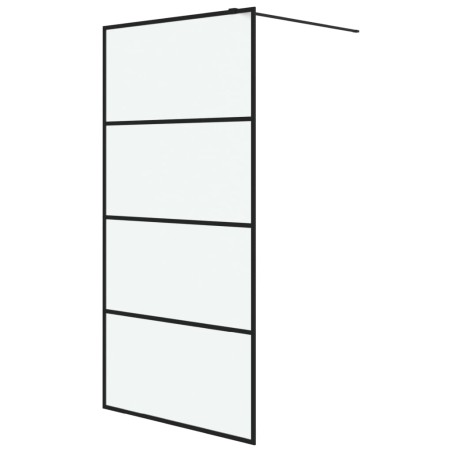 vidaXL Parete Doccia Walk in Nera 100x195 cm Vetro Smerigliato ESG