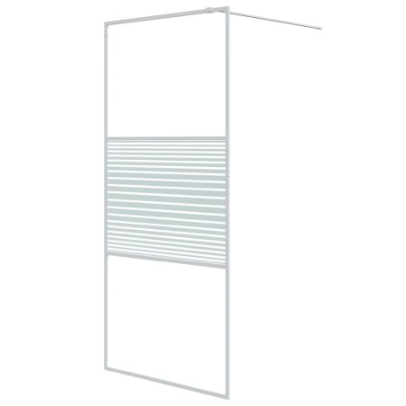 vidaXL Parete Doccia Walk in Bianca 90x195 cm Vetro Trasparente ESG